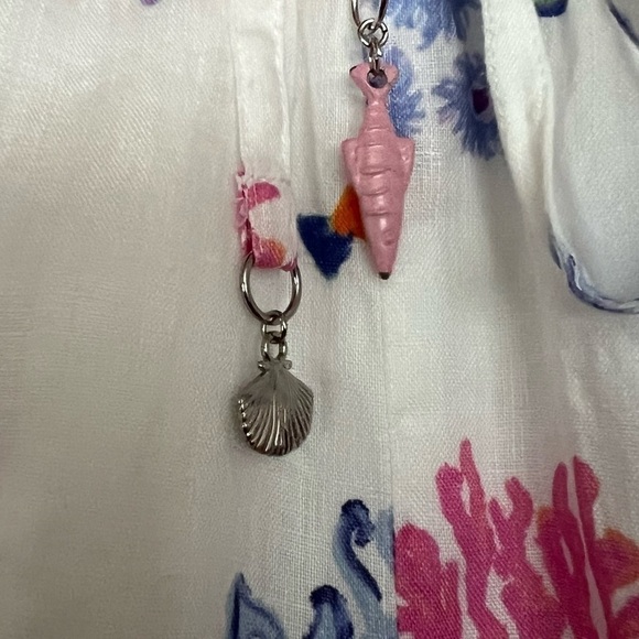 Seafolly White Under The Sea Beach 100% Linen Shirt and Shorts Set Medium - Picture 16 of 16